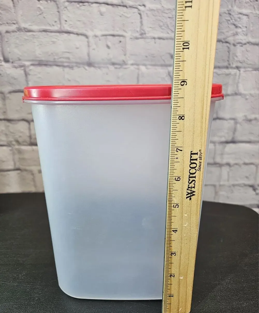 Tupperware Modular Mates Pantry Storage Container 9.75 Cup 2.3L Red Lid Tall